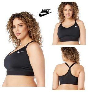 NWT NIKE Women Plus Size Indy Sports Bra TOP Black White Logo Yoga Hike Gym Golf